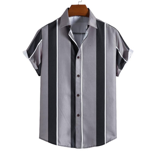Camisa Casual de Rayas para Hombre - Manga Corta - Image 14