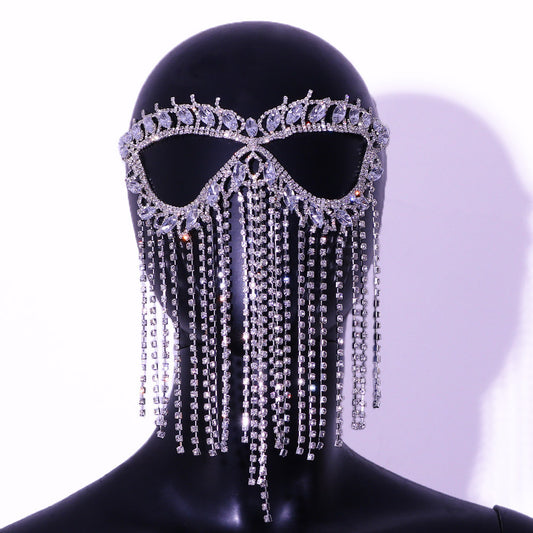 Antifaz Gato Mascarada Halloween con Cristales Zircón