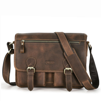 Bolsa Cruzada de Cuero Crazy Horse Estilo Retro para Hombre - Image 7