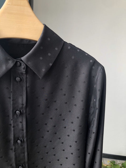 Camisa de Manga Larga en Satén Sedoso Reversible con Brillo - Image 28
