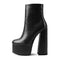 Botas Tobilleras de Tacón Grueso para Mujer Talla Grande