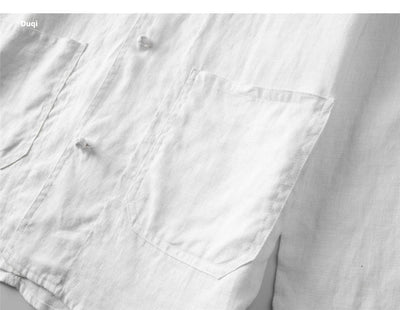 Camisa Retro Estilo Chino para Hombre con Cuello Mao - Image 9