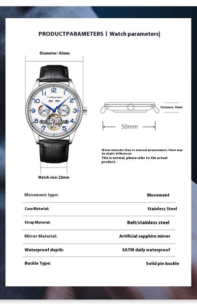 Reloj Mecánico de Acero Inoxidable para Hombre Estilo Ejecutivo - Image 11