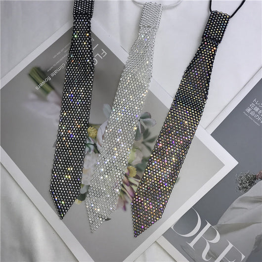 Blusa Elegante con Corbatín de Strass Brillante para Mujer - Image 14