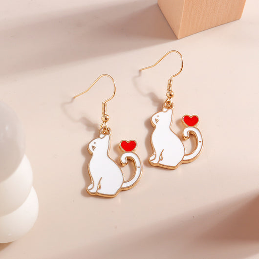 Aretes Colgantes Minimalistas de Mariposa, Gato y Dinosaurio en Acrílico y Metal - Image 5