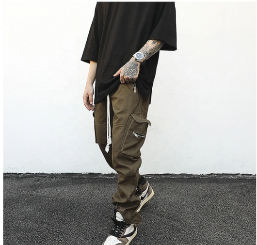 Pantalones Cargo con Cordón y Bolsillos Laterales para Hombre - Image 5