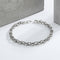 Pulsera de Plata Punk Personalizada con Ancla y Cruz - Diseño Minimalista para Parejas