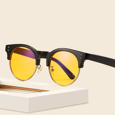 Gafas de Espejo Plano Unisex con Marco Retro Efecto Madera