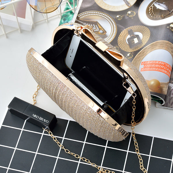 Bolso de Cadena de Cuero Premium con Cierre Rígido