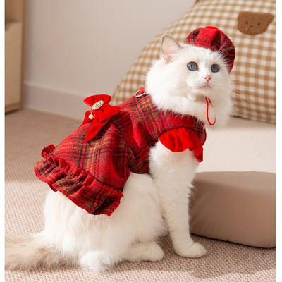 Vestido Elegante Tipo Chanel con Moño para Mascotas - Abrigo Cálido para Otoño e Invierno - Image 15