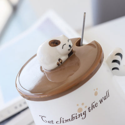 Taza Decorativa con Diseño de Gato Adorable para el Hogar - Image 4
