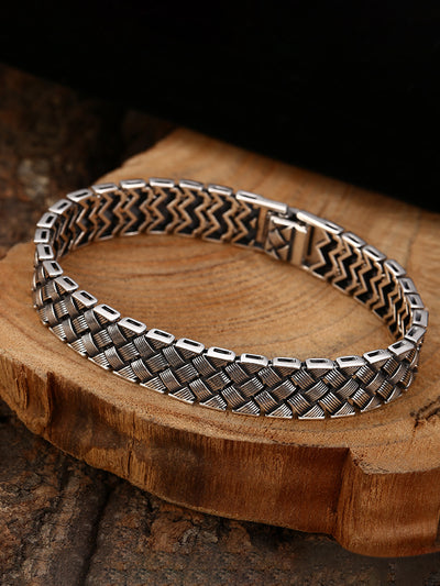 Pulsera de Plata 925 con Diseño Tejido de Líneas Cruzadas - Image 7