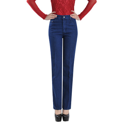 Pantalones Vaqueros Mujer Cintura Alta Stretch Pierna Recta Slim - Image 10