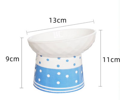 Comedero Cervical para Gatos con Protección Cerámica y Diseño Lunares - Image 9