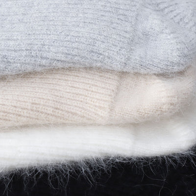 Gorro Tejido Cálido con Orejas de Gato - Pelaje de Conejo Suave - Image 3