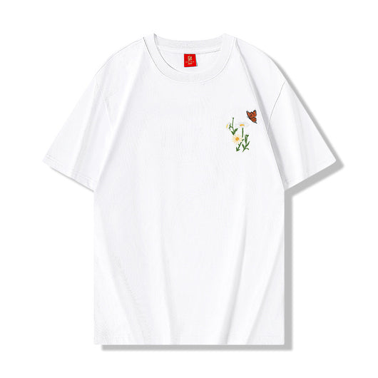 Playera Corta Estilo Chino con Mariposas de Cambio de Luz - Image 3