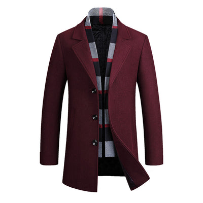 Blazer Casual para Hombre con Solapa y Bufanda de Lana - Image 4