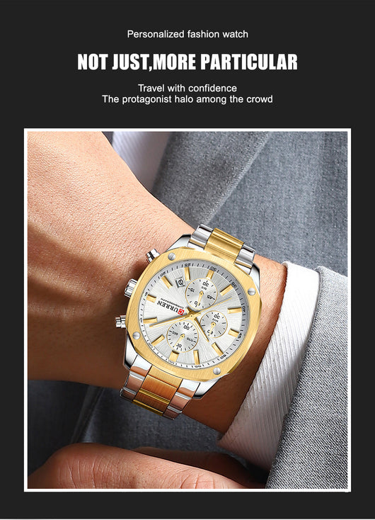 Reloj Empresarial Impermeable para Hombre con Seis Agujas y Calendario - Image 23