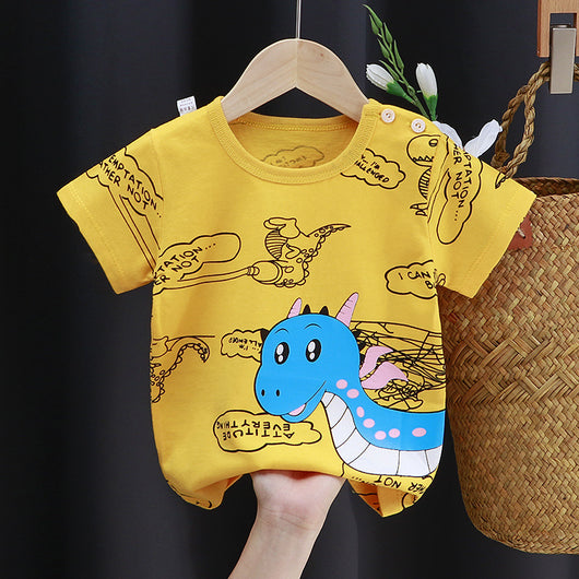 Playera Infantil de Algodón con Estampado de Dibujos Animados