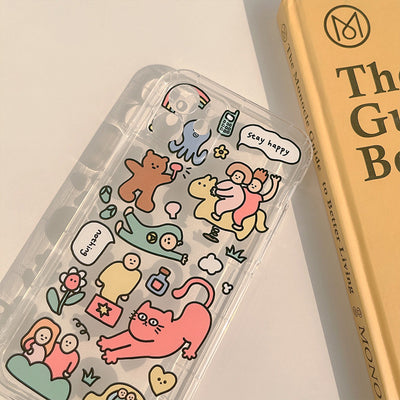 Funda Transparente para Celular con Gato Divertido - TPU Creativo - Image 2