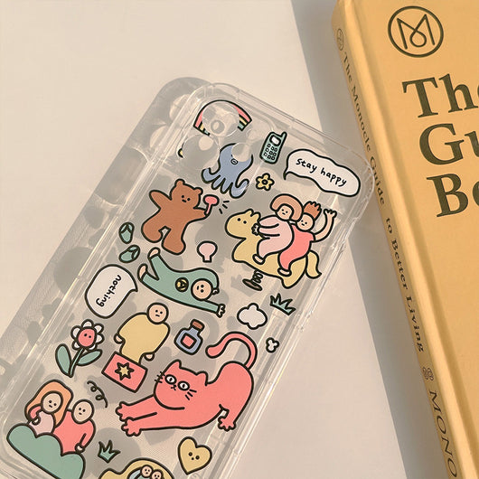 Funda Transparente para Celular con Gato Divertido - TPU Creativo - Image 2