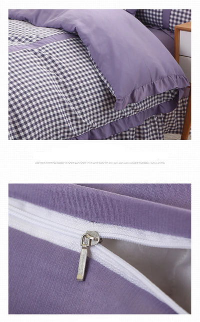 Conjunto de Pijama Cuadrille Estilo Princesa Coreano de 4 Piezas con Encaje - Image 16
