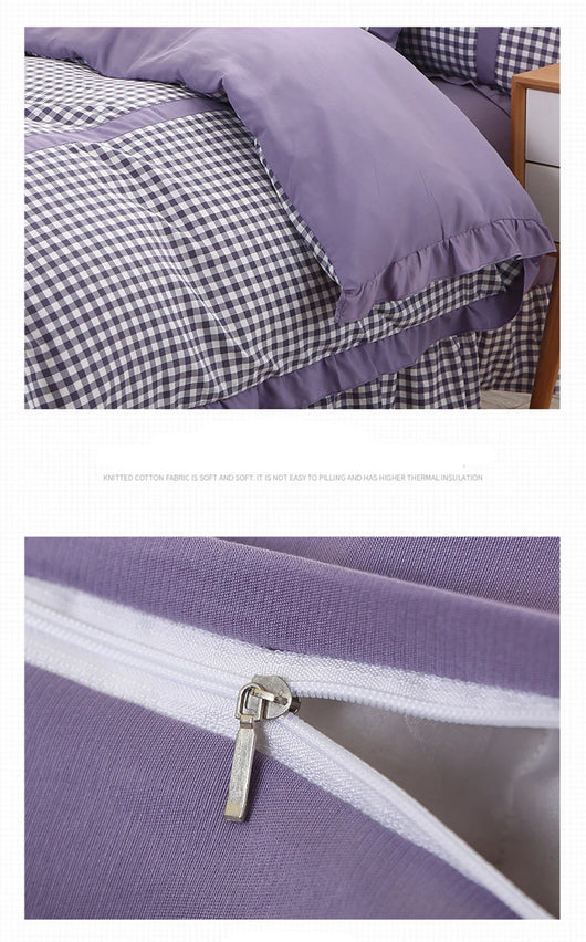 Conjunto de Pijama Cuadrille Estilo Princesa Coreano de 4 Piezas con Encaje - Image 16