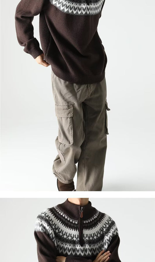 Suéter Retro Estadounidense para Hombre - Otoño e Invierno - Image 16