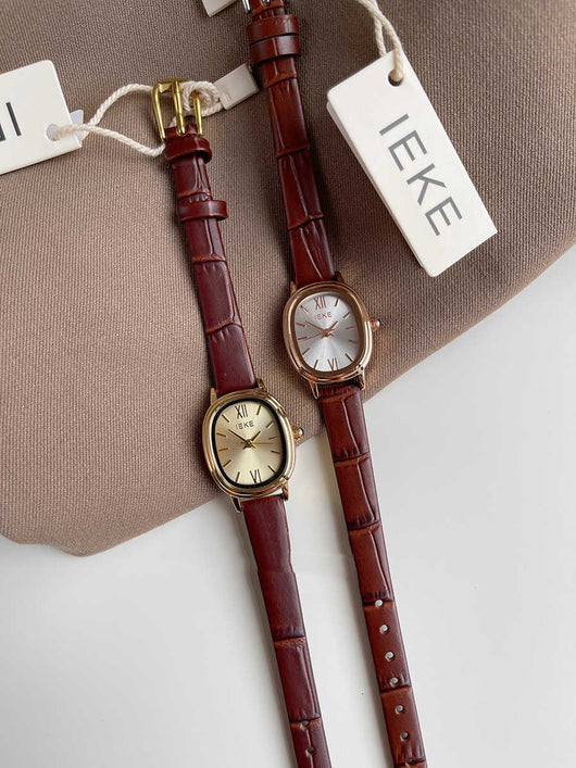Reloj de Pulsera Retro para Mujer con Correa de Cuero Genuino y Esfera Pequeña - Image 3