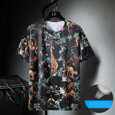 Camiseta Masculina Ice Silk Transpirable de Manga Corta - Image 9