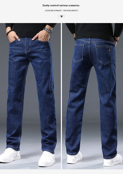Pantalones Vaqueros Gruesos Forrados en Fleece para Hombre Talla Grande - Image 23