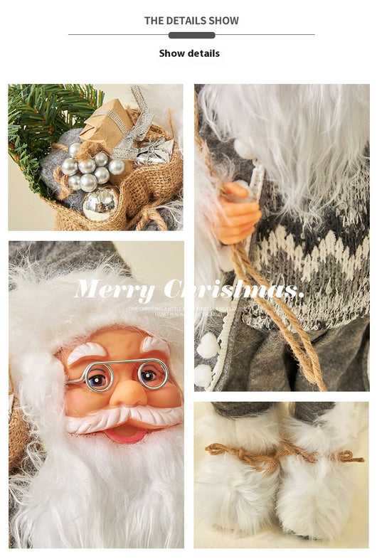 Adornos Navideños Nórdicos Reno Rudolf con Rayas Plateadas - Image 12