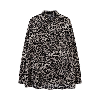 Camisa Vintage Estampado Leopardo Moda Americana para Hombre - Image 8