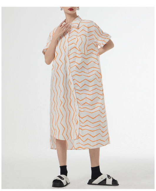 Vestido Camisero Mujer Rayas Francesas Estilo Relajado para Verano - Image 22