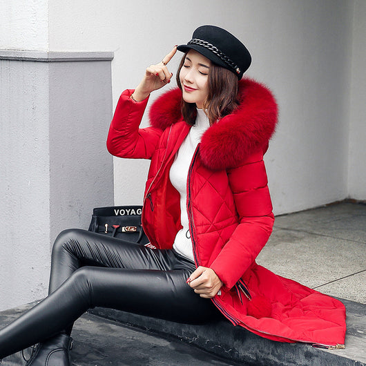 Abrigo Acolchado Largo Estilo Coreano para Mujer - Image 5