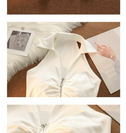 Camisola Escotada Sin Tirantes para Mujer - Estilo Americano Verano - Image 7
