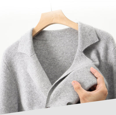 Saco Cardigan de Lana con Solapa - Diseño Holgado y Moderno - Image 18