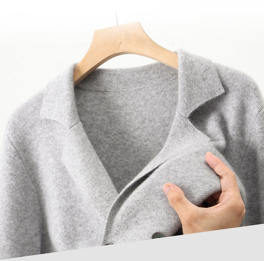 Saco Cardigan de Lana con Solapa - Diseño Holgado y Moderno - Image 18