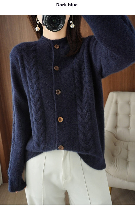 Cardigan Tejido Grueso con Solapa Suelta y Textura Retorcida - Image 11