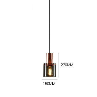 Lámpara Colgante de Cristal Ahumado Electrochapado para Mesita de Noche - Image 7