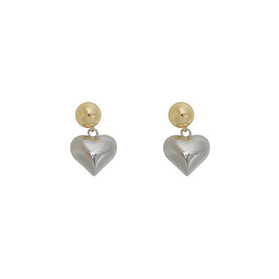 Aretes de Plata Esterlina Contraste 3D Amor Aguja Sensible - Image 5