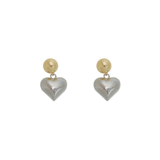 Aretes de Plata Esterlina Contraste 3D Amor Aguja Sensible - Image 5