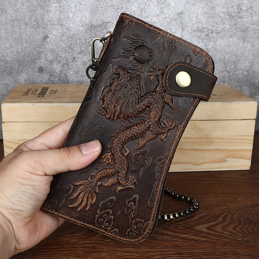 Cartera de Cuero Vintage Crazy Horse para Hombre con Grabado - Image 14