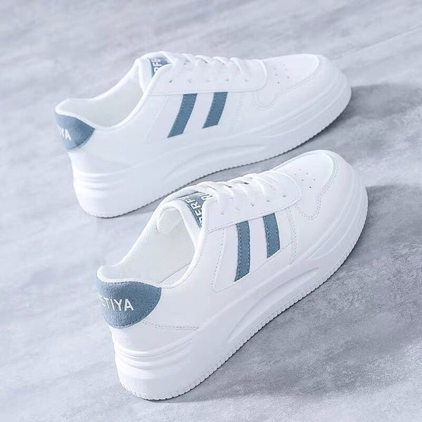 Tenis Blancos de Cuero para Mujer - Estilo Casual Deportivo Versátil
