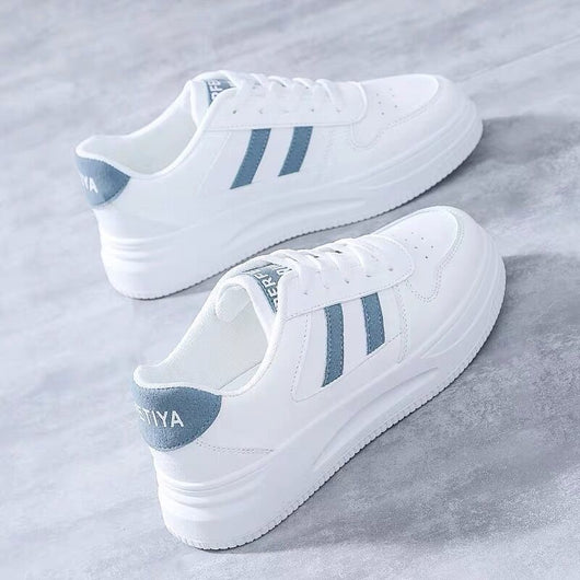 Tenis Blancos de Cuero para Mujer - Estilo Casual Deportivo Versátil