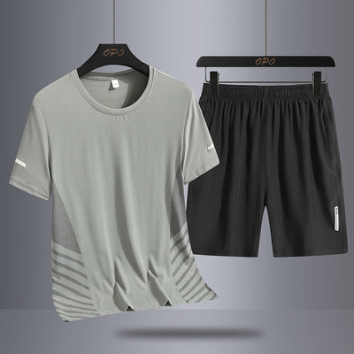 Conjunto Deportivo de Verano para Hombre - Camiseta y Shorts en Seda de Hielo Secado Rápido - Image 20