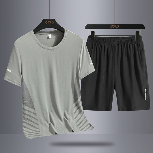 Conjunto Deportivo de Verano para Hombre - Camiseta y Shorts en Seda de Hielo Secado Rápido - Image 20