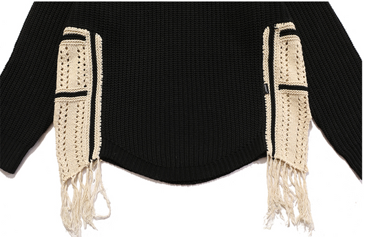 Suéter Holgado para Hombre con Detalles de Costura y Borlas - Image 10