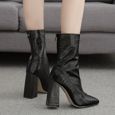 Botas Tacón Alto con Patrón de Piedras para Mujer - Image 9