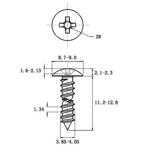 Tornillo Autorroscante de Acero Inoxidable Cabeza Ancha Tipo Champiñón - Image 16